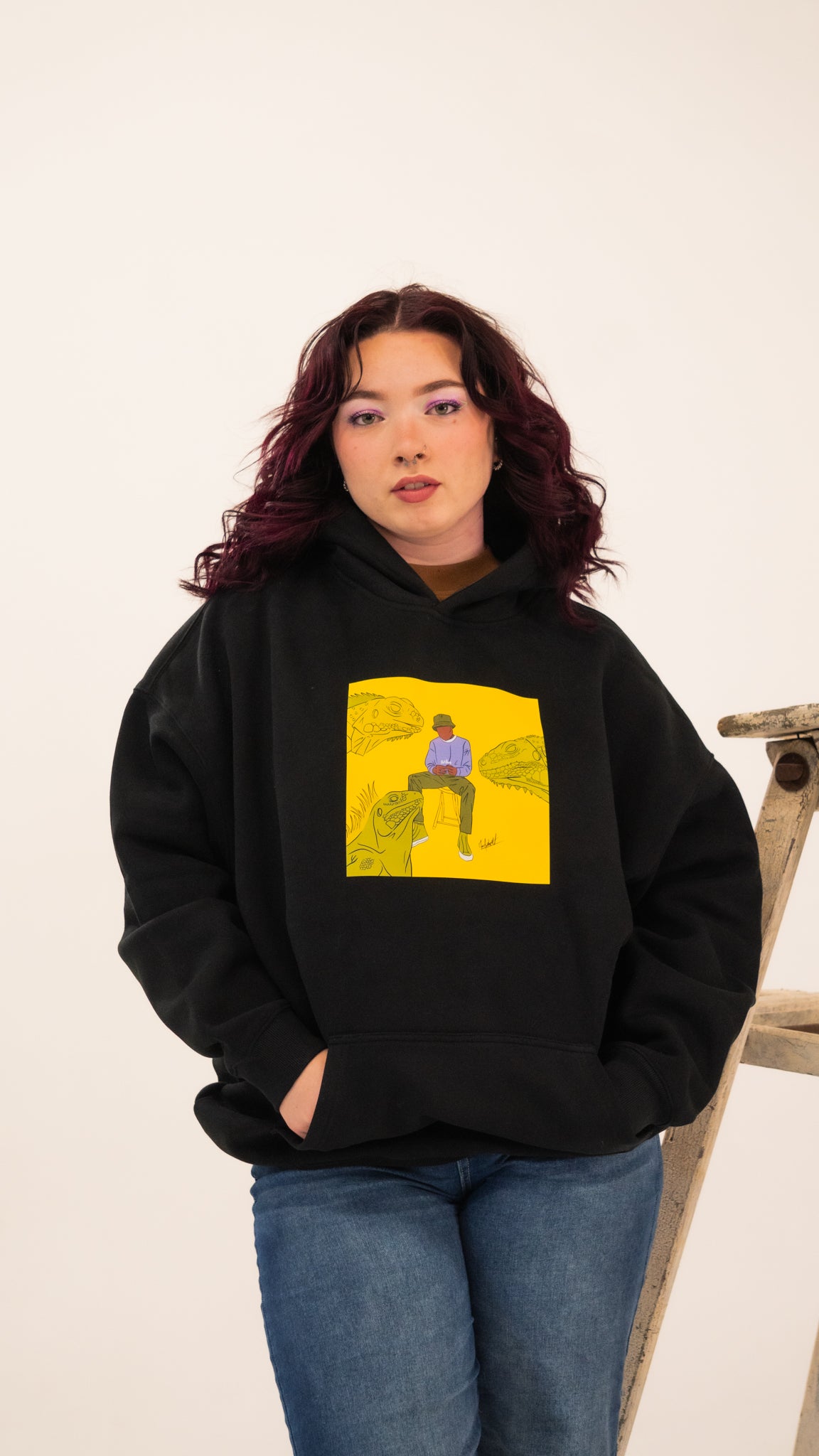Hoodies noir oversized
