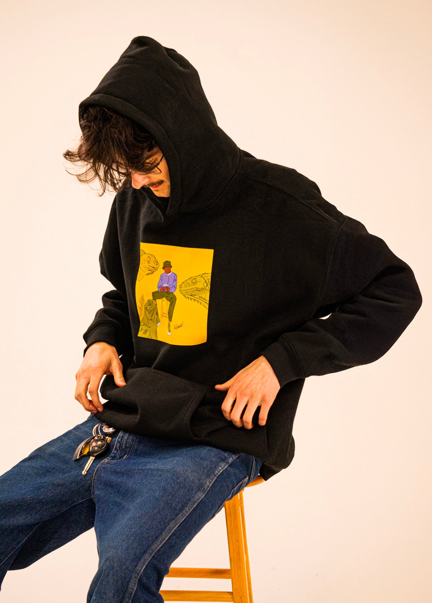 Hoodies noir oversized